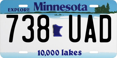 MN license plate 738UAD