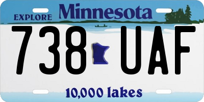 MN license plate 738UAF