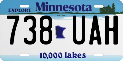 MN license plate 738UAH