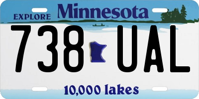 MN license plate 738UAL
