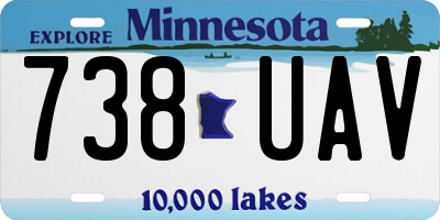MN license plate 738UAV