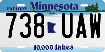 MN license plate 738UAW