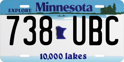 MN license plate 738UBC
