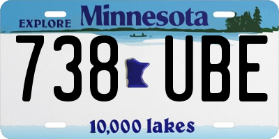 MN license plate 738UBE