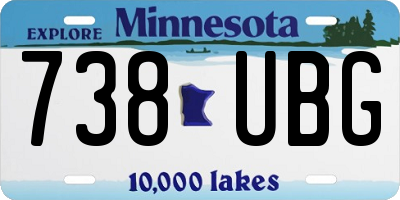 MN license plate 738UBG