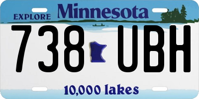 MN license plate 738UBH