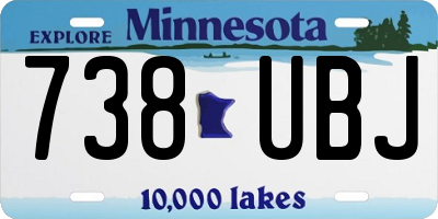 MN license plate 738UBJ