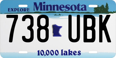 MN license plate 738UBK