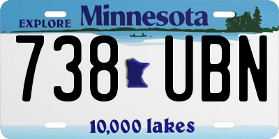 MN license plate 738UBN