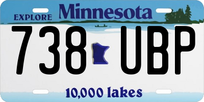 MN license plate 738UBP