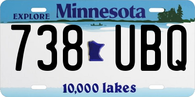 MN license plate 738UBQ