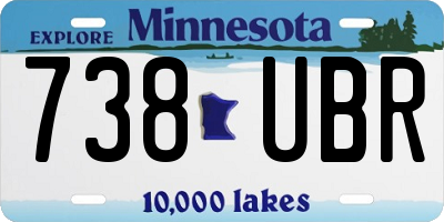 MN license plate 738UBR
