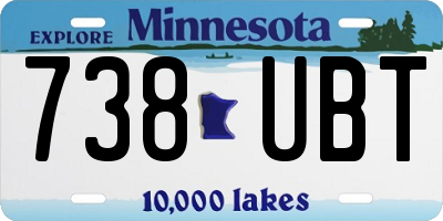 MN license plate 738UBT
