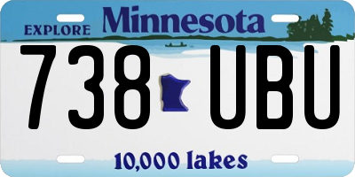 MN license plate 738UBU