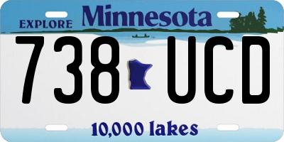 MN license plate 738UCD