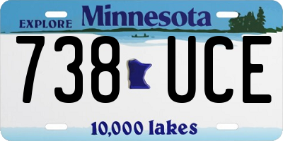 MN license plate 738UCE