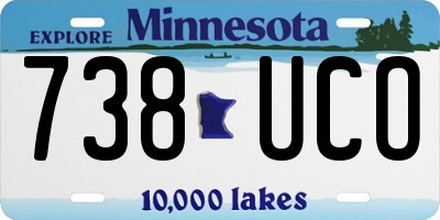 MN license plate 738UCO