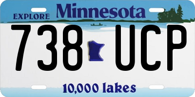 MN license plate 738UCP