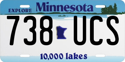 MN license plate 738UCS