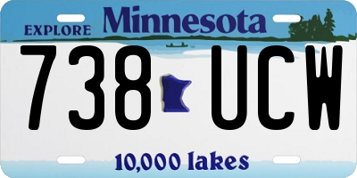 MN license plate 738UCW