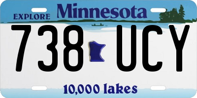 MN license plate 738UCY