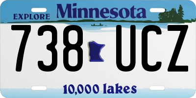MN license plate 738UCZ