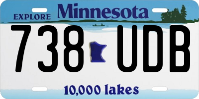 MN license plate 738UDB