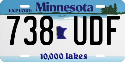 MN license plate 738UDF