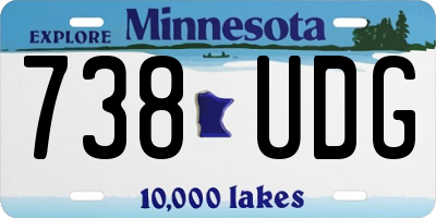 MN license plate 738UDG