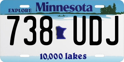 MN license plate 738UDJ