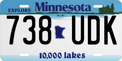MN license plate 738UDK