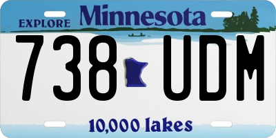 MN license plate 738UDM