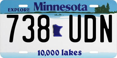 MN license plate 738UDN
