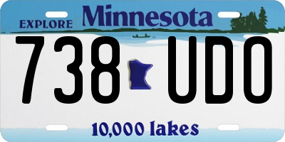 MN license plate 738UDO