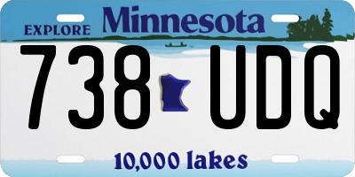 MN license plate 738UDQ