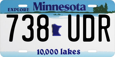 MN license plate 738UDR