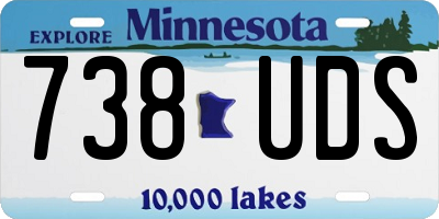 MN license plate 738UDS