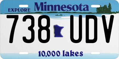 MN license plate 738UDV
