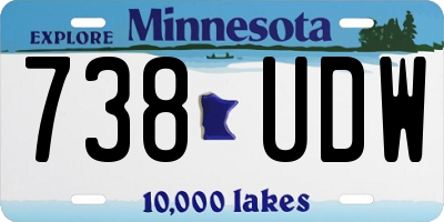 MN license plate 738UDW