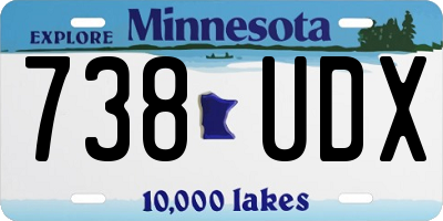 MN license plate 738UDX