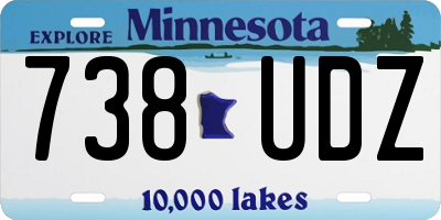 MN license plate 738UDZ