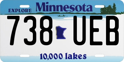 MN license plate 738UEB