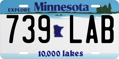 MN license plate 739LAB