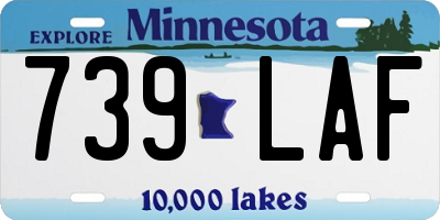 MN license plate 739LAF