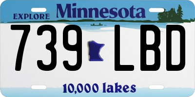 MN license plate 739LBD