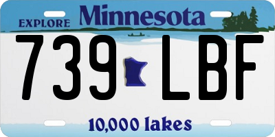 MN license plate 739LBF