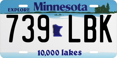 MN license plate 739LBK