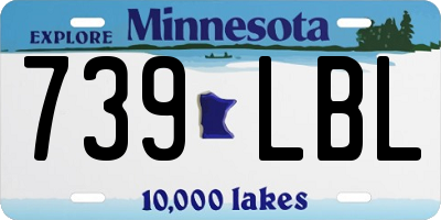 MN license plate 739LBL