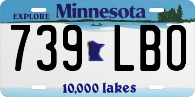 MN license plate 739LBO