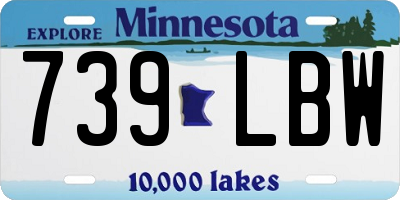 MN license plate 739LBW